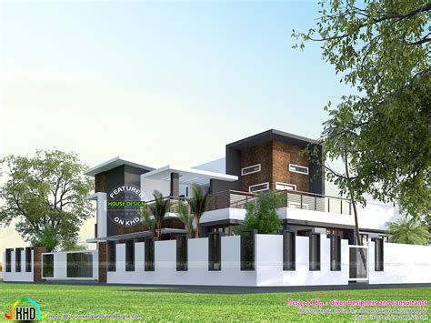 Elevation, floor plan and isometric plan by Oikos Designers - Kerala Home Design and Floor Plans ...