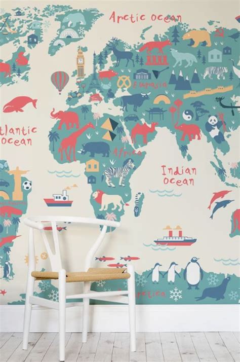 world-map-kids-room-theme – HomeMydesign