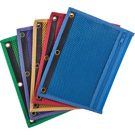 Oxford Zipper Binder Pockets - 7 1/2" x 10 1/2" Sheet - Ring Binder - Assorted - Vinyl - 1 Each ...