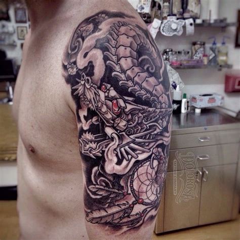 Shoulder Metal Dragon tattoo - Best Tattoo Ideas Gallery | Dragon tattoo shoulder, Dream catcher ...