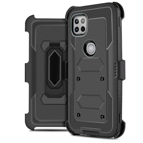 for Moto One 5G ACE Motorola G 5G Heavy Duty Holster Phone Case Dual ...