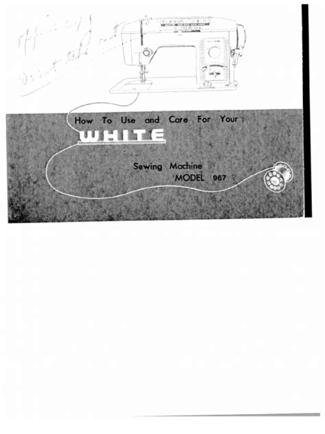 White Sewing Machine Manual Model 967 | PDF | Sewing Machine | Sewing