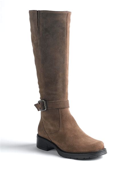 La Canadienne Gloria Tall Leather Boots in (grey suede) | Lyst