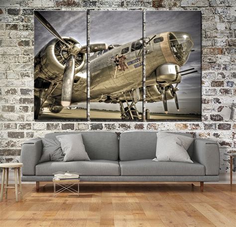 Aircraft Wall Art Airplane Wall Art Vintage Plane Aviationwall Art Turbine Canvas Wall Art ...