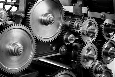 Free picture: gears, cogs, machine, machinery, mechanical, printing press