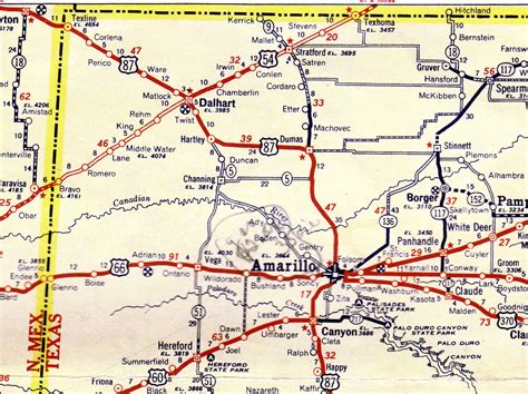 Texas Panhandle Road Map - Printable Maps