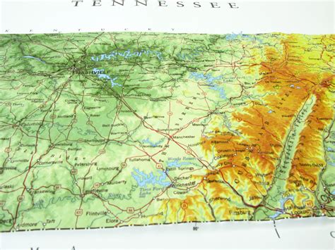 Tennessee Raised Relief 3D map – RaisedRelief.com