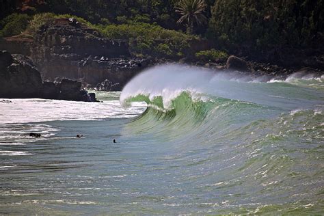 waves at Waimea Bay Photograph by Eddie Freeman