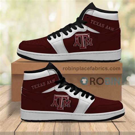Texas A&M Aggies Sneakers Boots - NCAA Air Jordan 1 - RobinPlaceFabrics