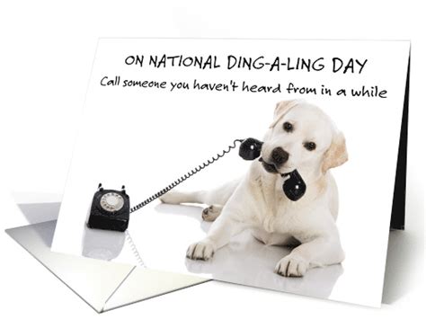 National Ding-a-Ling Day December 12th Puppy on the Telephone card