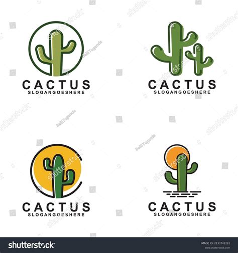 Cactus Logo Template Design Vector Emblem Stock Vector (Royalty Free) 2133741281 | Shutterstock