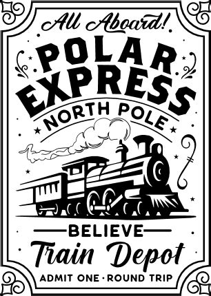 Polar Express, Train Ride, Christmas Train Ticket Free Svg File For Members SVG Heart ...