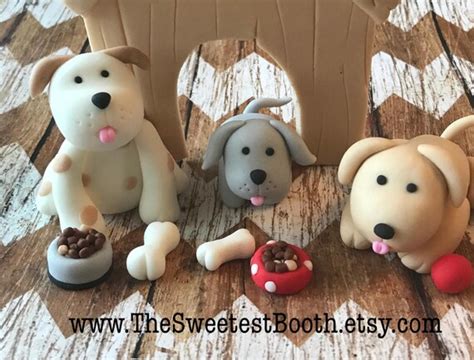 Fondant Dog Cake Set Fondant Puppy Fondant Dog House Dog Cake | Etsy