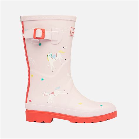 Joules Kids' Welly Print Wellies - Pink Unicorns | TheHut.com