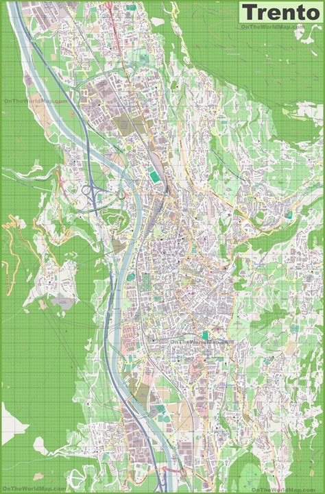 Large detailed map of Trento | Map, Detailed map, Italy map