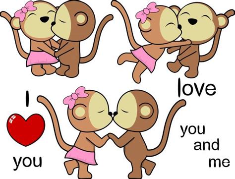 Kissing Monkey Clip Art Illustrations, Royalty-Free Vector Graphics ...