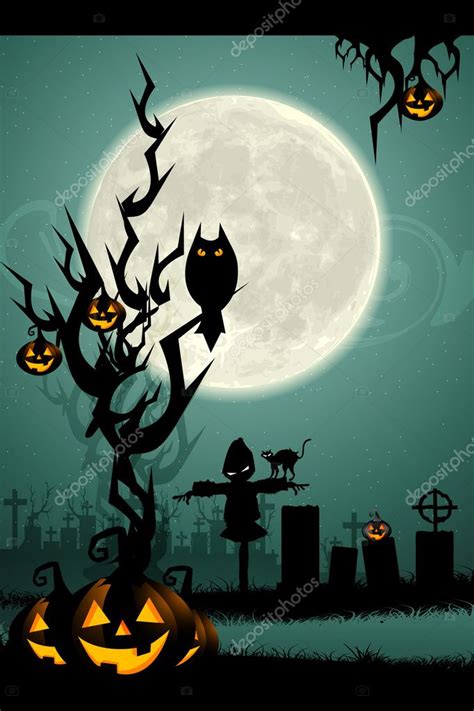 Halloween night in graveyard — Stock Photo © get4net #4164507