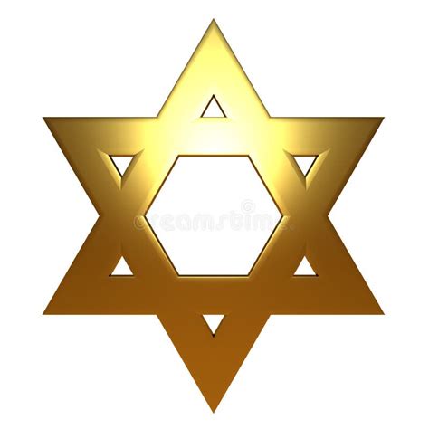 Gold Golden Jewish Star of David Stock Illustration - Illustration of ...