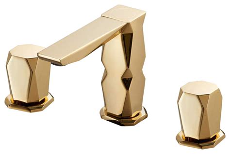 Ikon 3-Hole Polished Gold Luxury Bathroom Faucet - Contemporary - Bathroom Sink Faucets - by ...