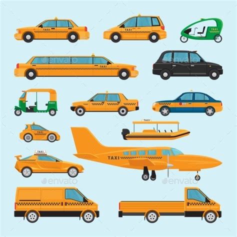 Taxi Different Types Icons | Taxi, Icon, Icon illustration