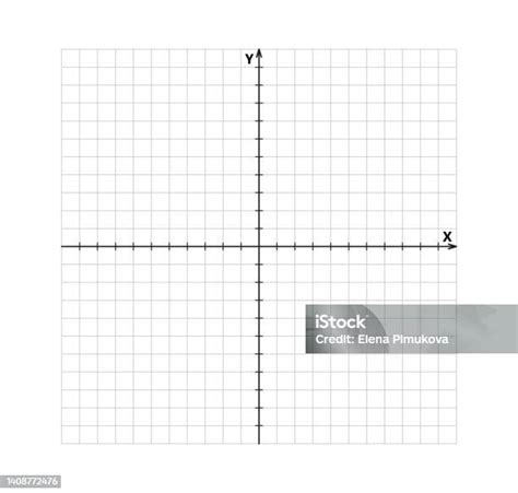 두 차원의 빈 직교 좌표계입니다 사각형 격자에 축 X와 Y가 있는 직사각형 직교 좌표 평면입니다 수학 스케일 템플릿 흰색 배경에 ...