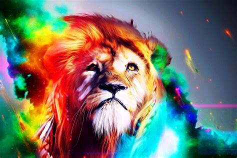 Colorized Lion Digital Art Hd Wallpaper X Src Download - 4k Wallpaper Lion - 1920x1200 Wallpaper ...