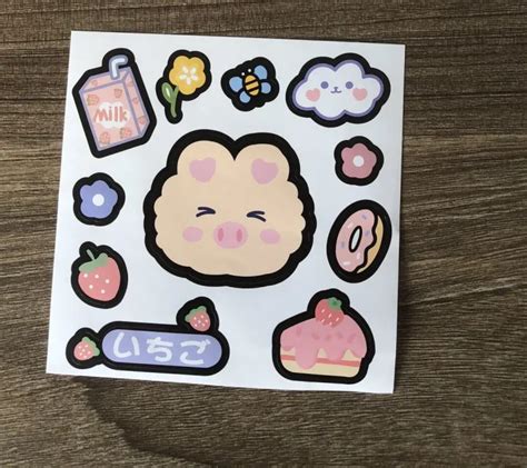 Small boxed stickers Cute Confidant girl Decorative Sticker ...