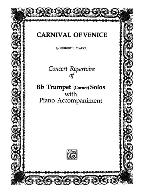 Carnival of Venice (Variations): Trumpet Part(s): Herbert L. Clarke | Sheet Music