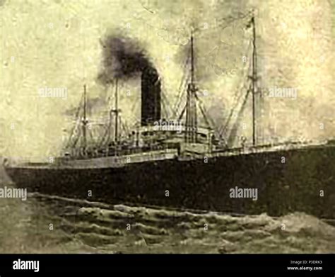 A 1912 photograph showing the RMS CARPATHIA soon after rescuing survivors from the sinking of ...