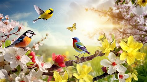 Birds Singing In Beautiful Springtime Background, Happy Spring Pictures, Spring Powerpoint ...