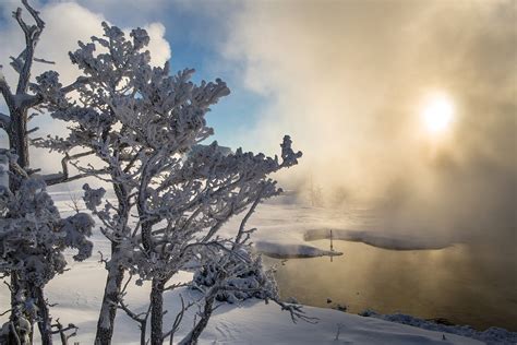 Winter sunrise, Mammoth Hot Springs | Free Photo - rawpixel