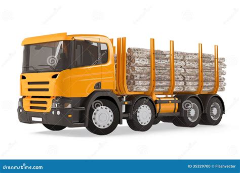 Heavy Loaded Logging Timber Truck Stock Photo - Image of tractor ...