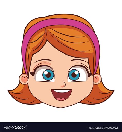 Beautiful girl face cartoon Royalty Free Vector Image