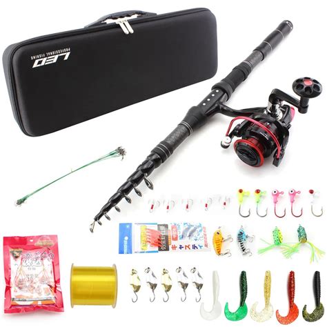 Travel Fishing Rod Set 1.8m 2.1m 2.4m 2.7m 3.0m Spinning Rod And Spinning Reel Lures Line Hook ...