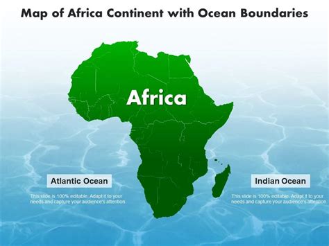 Map of africa continent with ocean boundaries | Presentation Graphics | Presentation PowerPoint ...