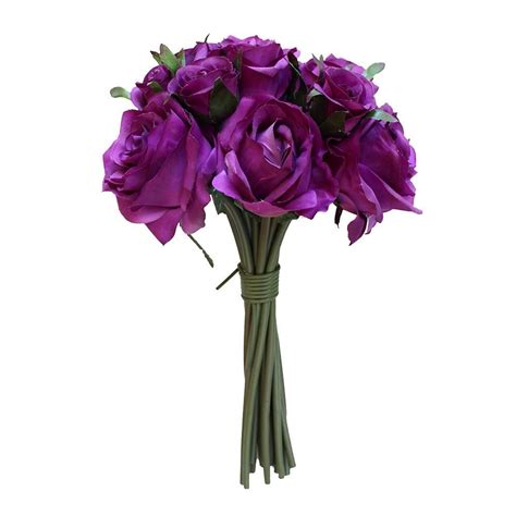 Dark Purple Rose Bouquet | Purple Wedding Flowers | Afloral.com | Purple wedding flowers, Silk ...