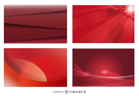 Glowing Red Business Card Background Set Vector Download