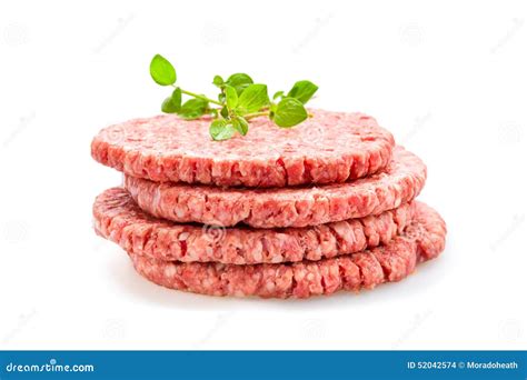 Fresh Burger Patties Stock Photo - Image: 52042574