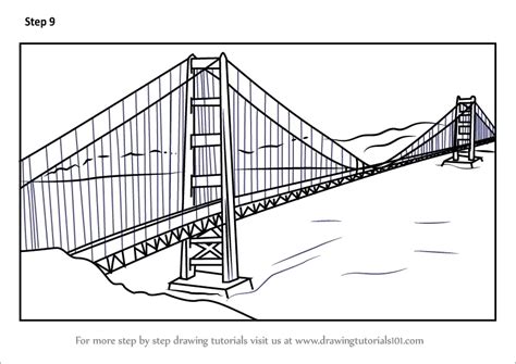 How to Draw The Golden Gate Bridge (Bridges) Step by Step ...