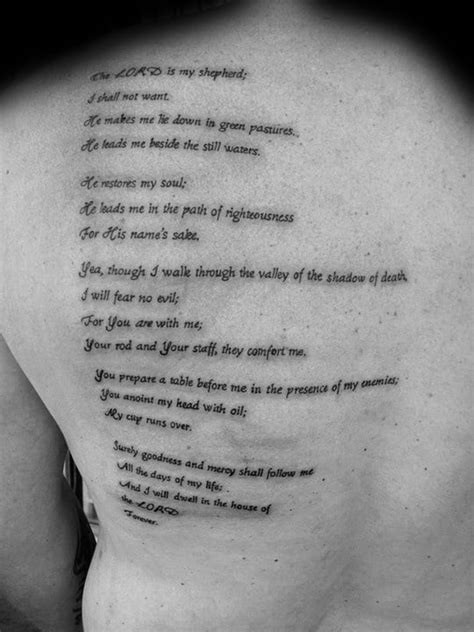 40 Psalm 23 Tattoo Designs For Men - Bible Verse Ink Ideas