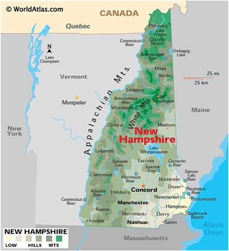 Mapas de Nuevo Hampshire - Atlas del Mundo