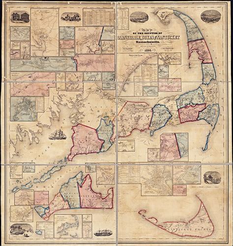 1858 Barnstable County Antique Massachusetts Map — MUSEUM OUTLETS