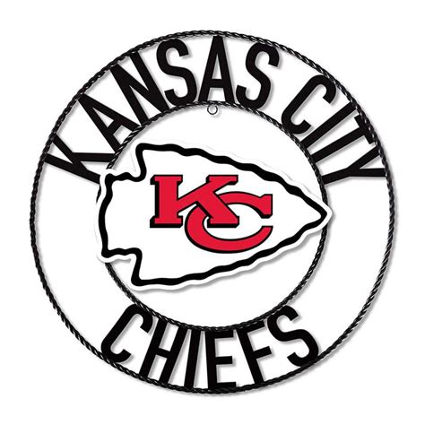 IMPERIAL Kansas City Chiefs 24 in. Black Wrought Iron Wall Art with Red ...