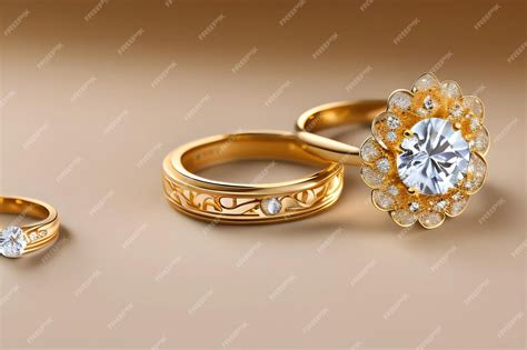 Premium Photo | Wedding background with gold rings