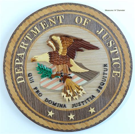 DEPARTMENT of JUSTICE Seal DOJ Handcrafted Wood Art Plaque - Etsy