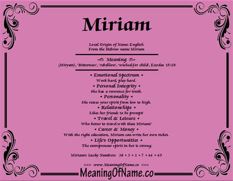 Miriam - Meaning of Name