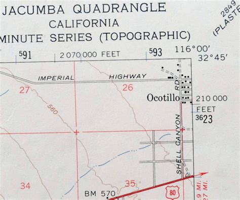 Jacumba Ocotillo California Vintage Original USGS Topo Map | Etsy