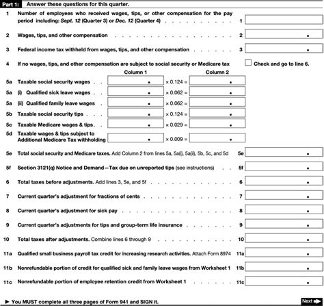 Irs Form 941 Worksheet 1 Pdf - Updated 2021