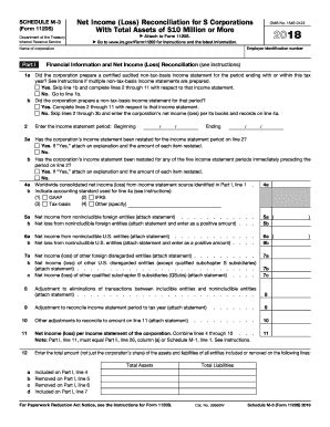 Editable IRS Form 1120-S (Schedule M-3) 2018 - Create A Digital Sample in PDF