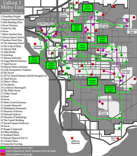 Fallout 3 East Metro Map Map for Xbox 360 by jekoln - GameFAQs